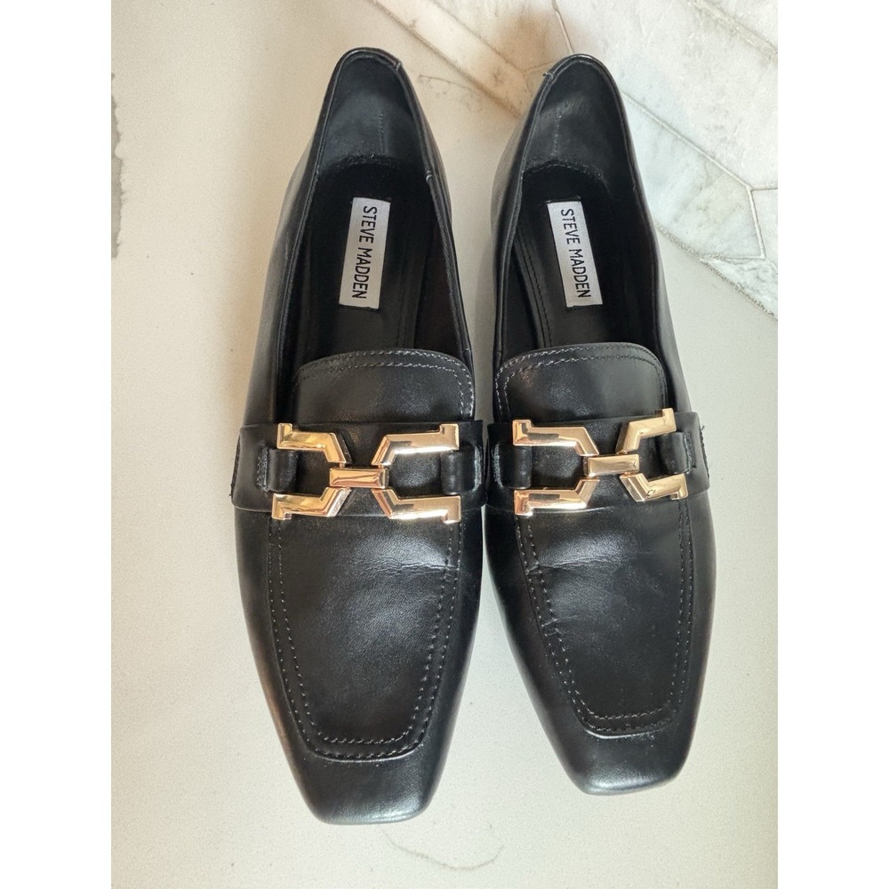 Steve Madden Ryann Loafers 9 Black PU Leather - Picture 6 of 6